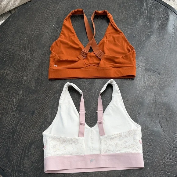 Fabletics Rust and White Sports Bras - Picture 2 of 4